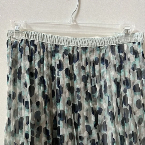 Ports Womens Silk Polka Dot Bubble Skirt Sz Medium Blue Gray Tulip - Picture 4 of 9
